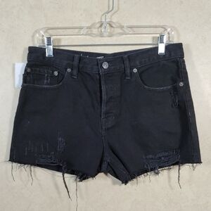 12562 We the Free black distressed button front shorts 29 NWT